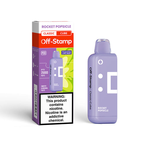 Off Stamp X Cube Disposable POD | 25000 Puff | 18mL | 50mg | MOQ 5 | Rocket Popsicle with packaging