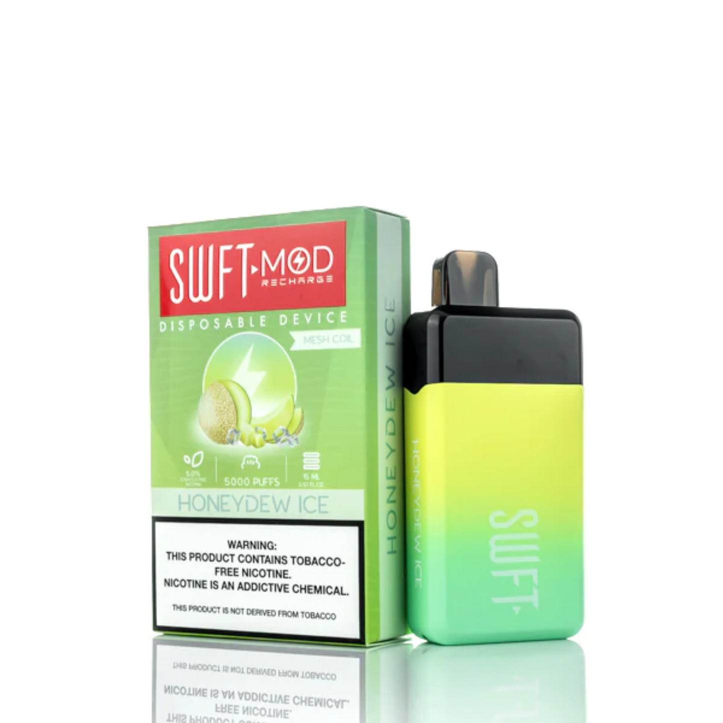 SWFT Mod Disposable | 5000 Puffs | 15mL | 50mg | MOQ 10 | Honeydew Ice with Packaging