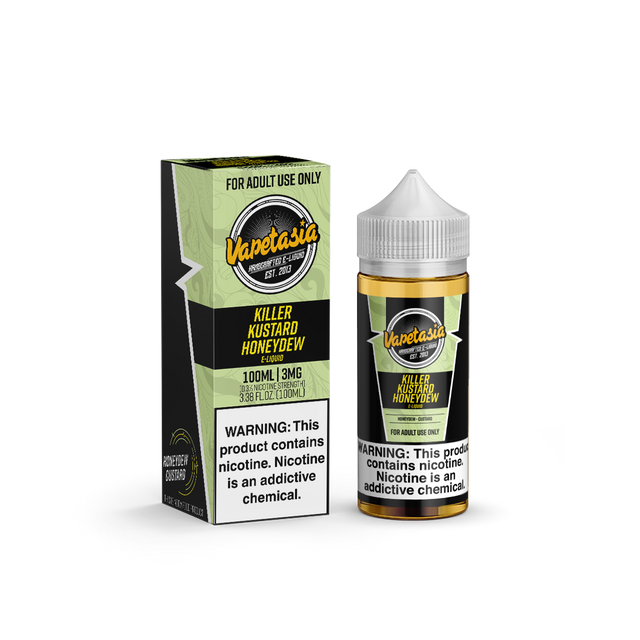 Vapetasia Series E-Liquid (Freebase) | 100mL | 3mg | Killer Kustard Honeydew with packaging