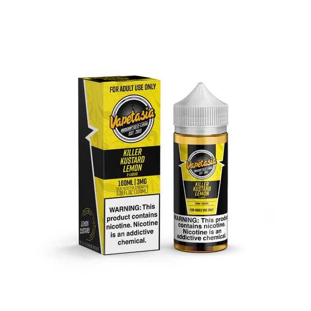 Vapetasia Series E-Liquid (Freebase) | 100mL | 3mg | Killer Kustard Lemon with packaging