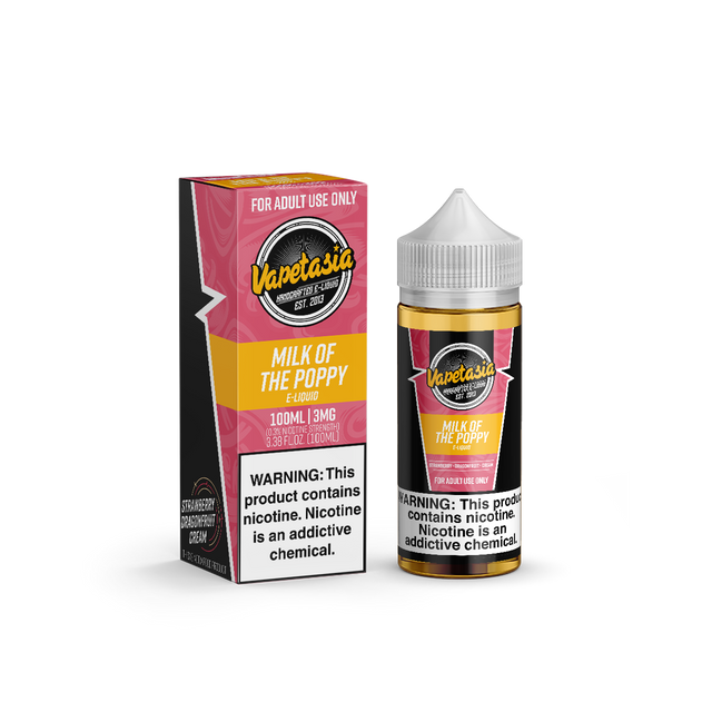 Vapetasia Series E-Liquid (Freebase) | 100mL | 3mg | Milk of the Poppy with packaging