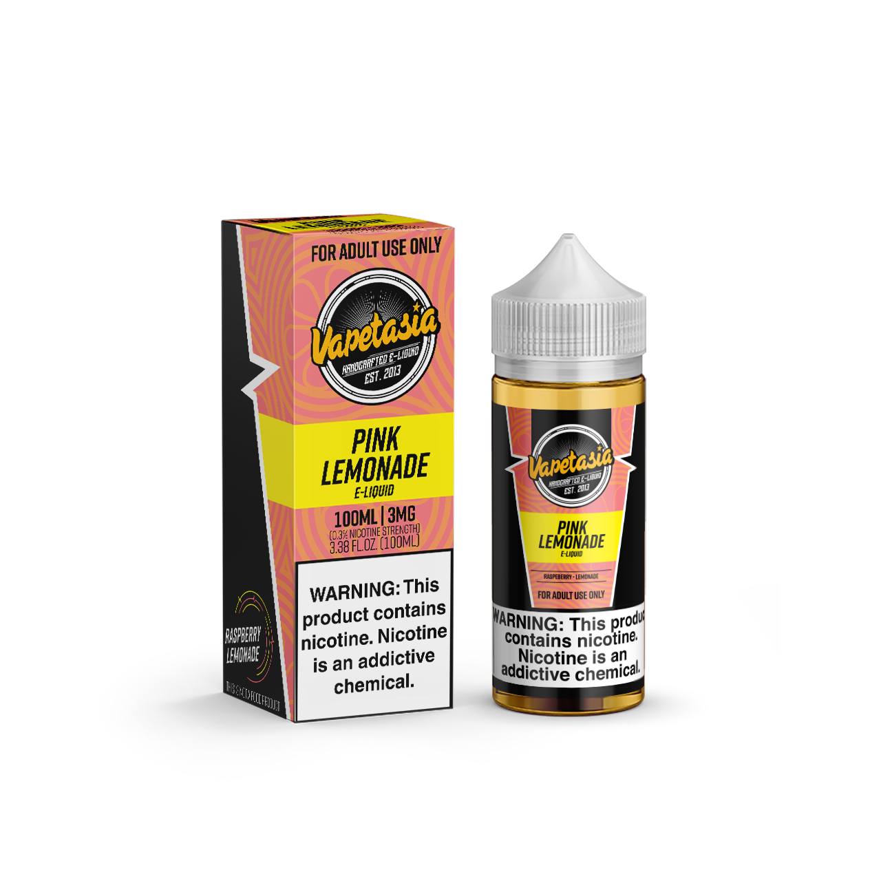 Vapetasia Series E-Liquid (Freebase) | 100mL | 3mg | Pink Lemonade with packaging