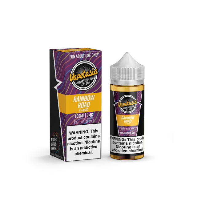 Vapetasia Series E-Liquid (Freebase) | 100mL | 3mg | Rainbow Road with packaging