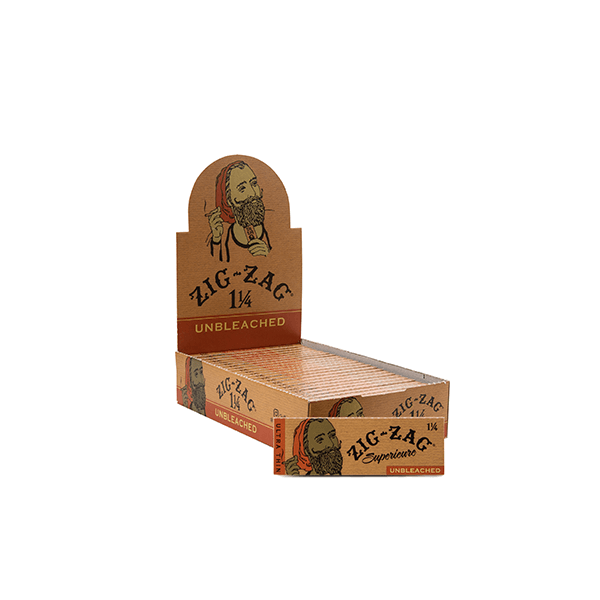 Zig-Zag Rolling Papers Carton (24pc Unit)-1 1/4 Unbleached Carton