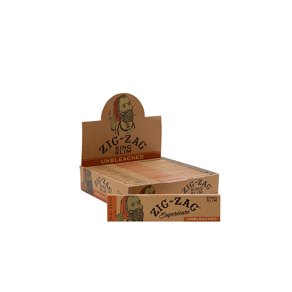 Zig-Zag Rolling Papers Carton (24pc Unit)-Unbleached King Slim Carton