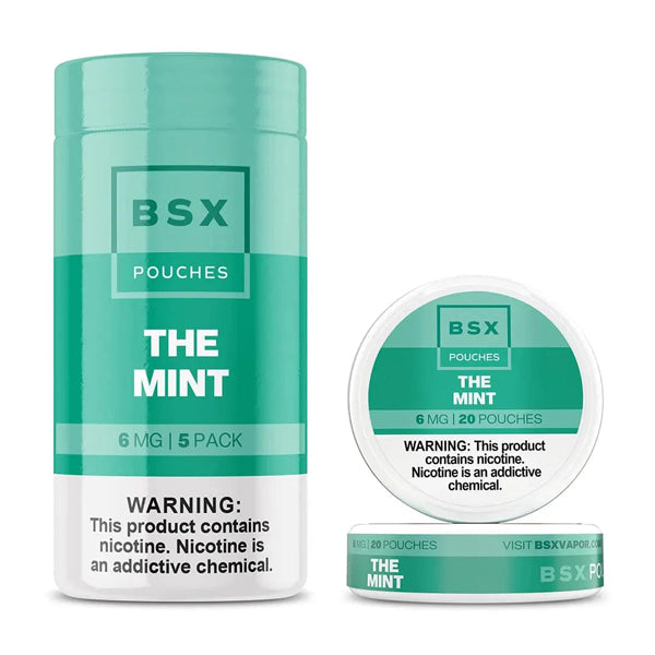 Basix Nicotine Pouches (20ct Can)(5-Can Pack) | The Mint with Packaging