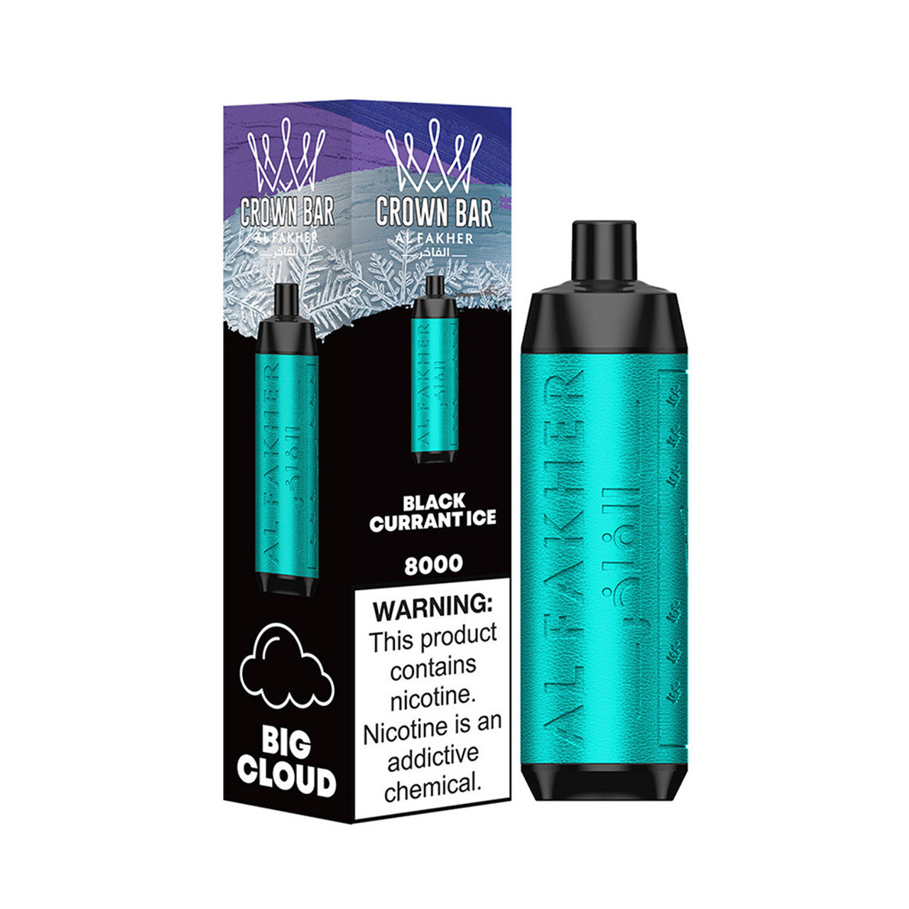 Crown Bar AF8000 Disposable | 8000 Puffs | 18mL | 50mg | MOQ 10 | Blackcurrant Ice with Packaging