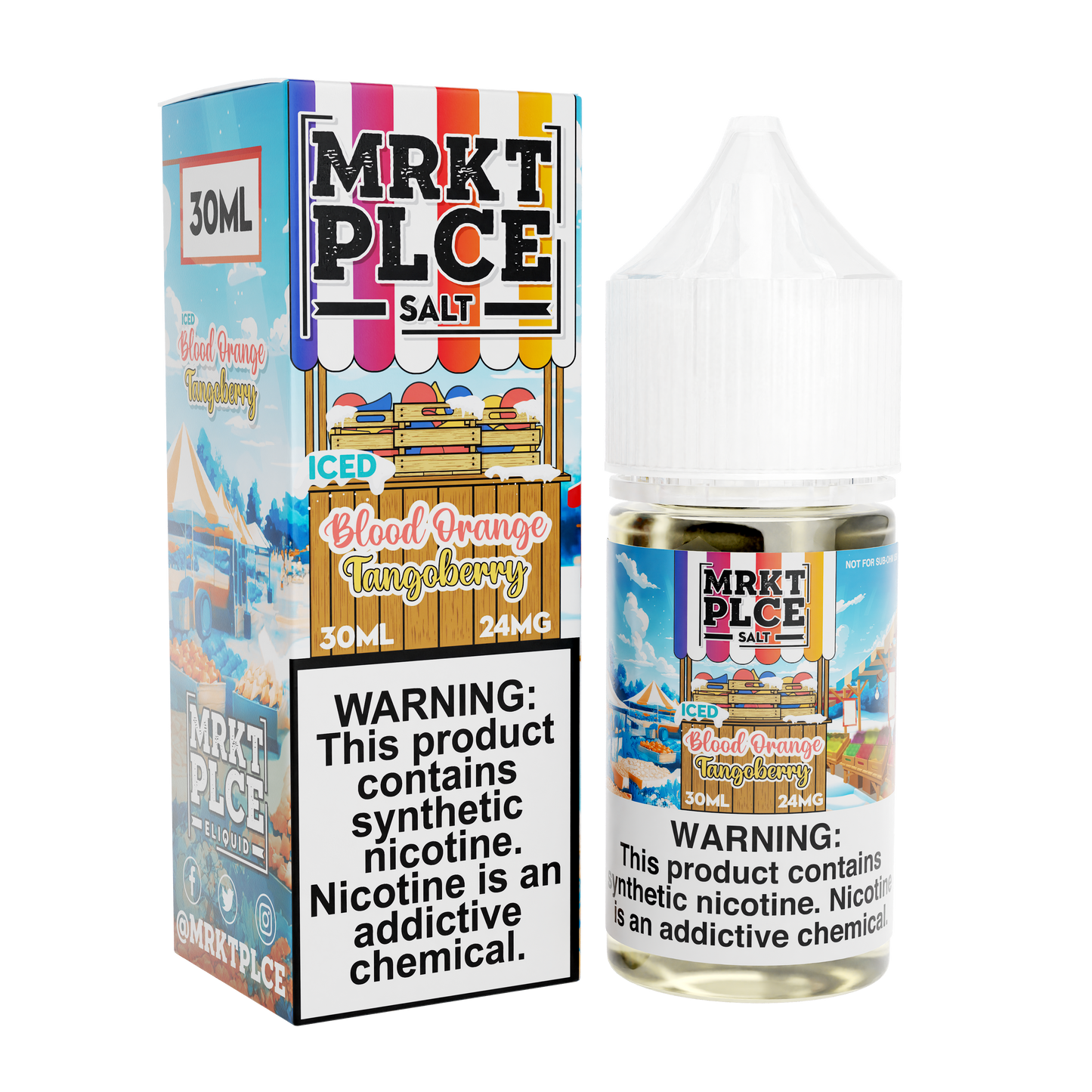 MRKT PLCE Salt Series E-Liquid 30mL (Salt Nic) | Iced Blood Orange Tangoberry with packaging