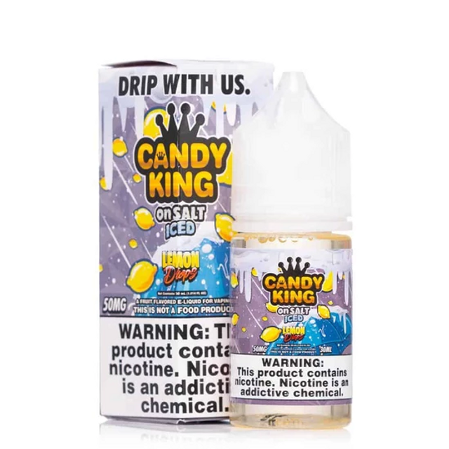 Candy King on Salt Series E-Liquid | 30mL | 50mg | Salt Nic | Lemon Drops Iced with Packaging