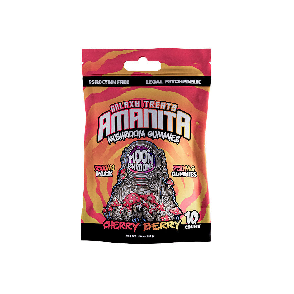 Galaxy Treats Mushroom Gummies (7500mg 10ct Pouch) | Cherry Berry Moon Shrooms