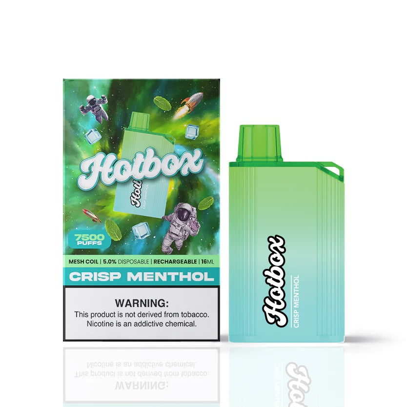Puff HotBox Disposable | 7500 puffs | 16mL | MOQ 10pc | Crisp Menthol with Packaging