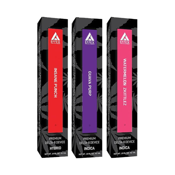 Delta ExtraX (Delta Effex) Disposable Delta 8 | 1gram | Group Photo with Packaging