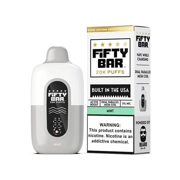 Fifty Bar V2 20K Disposable 20000 Puffs 16mL 50mg MOQ 5 | Mint with Packaging