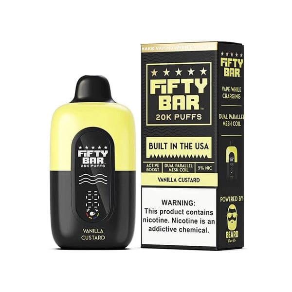 Fifty Bar V2 20K Disposable 20000 Puffs 16mL 50mg MOQ 5 | Vanilla Custard with Packaging