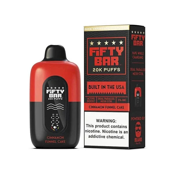 Fifty Bar V2 20K Disposable 20000 Puffs 16mL 50mg MOQ 5 | Cinnamon Funnel Cake with Packaging