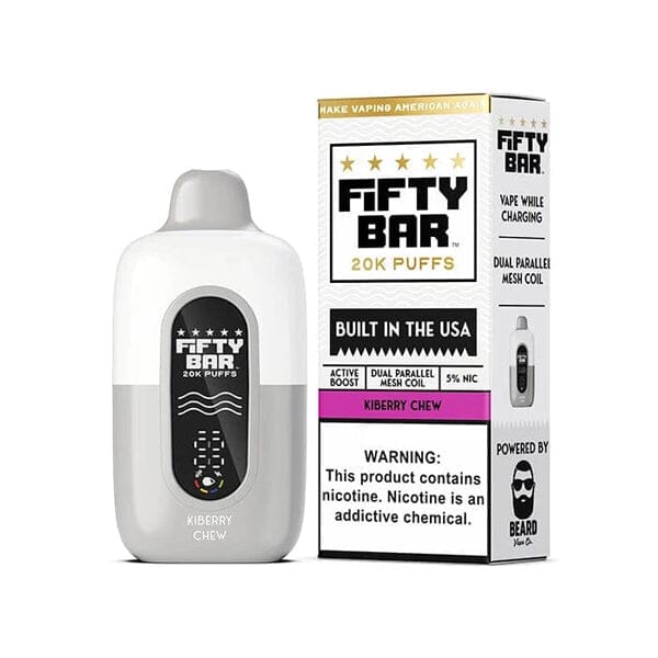 Fifty Bar V2 20K Disposable 20000 Puffs 16mL 50mg MOQ 5 | Kiberry Chew with Packaging