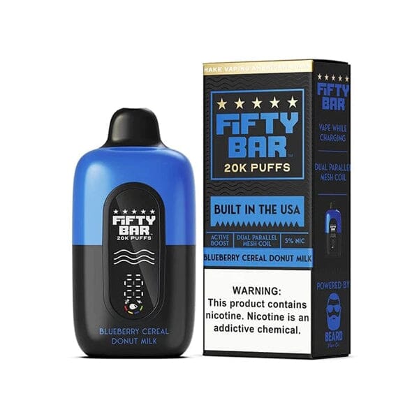 Fifty Bar V2 20K Disposable 20000 Puffs 16mL 50mg MOQ 5 | Blueberry Cereal Donut Milk with Pakaging