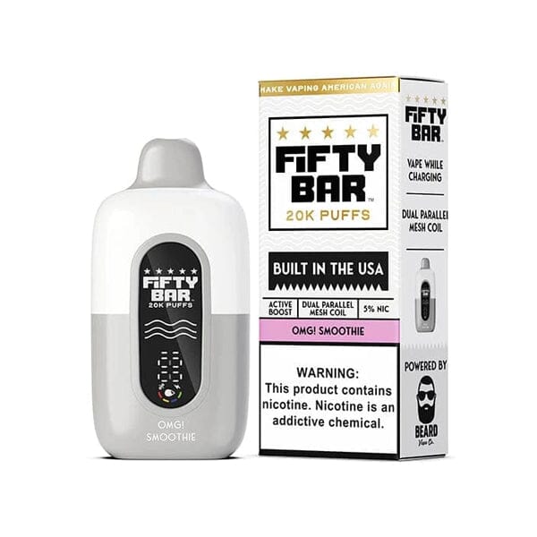 Fifty Bar V2 20K Disposable 20000 Puffs 16mL 50mg MOQ 5 | OMG! Smoothie with Packaging
