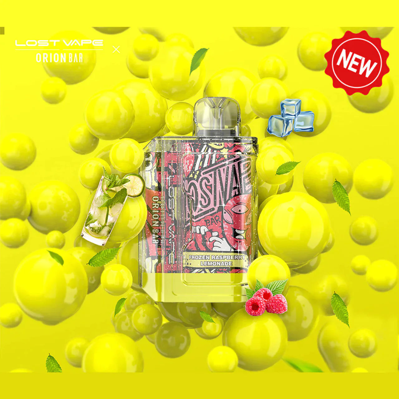 Orion Bar Disposable | 7500 Puff | 18mL | 50mg | MOQ 10 | Frozen Raspberry Lemonade