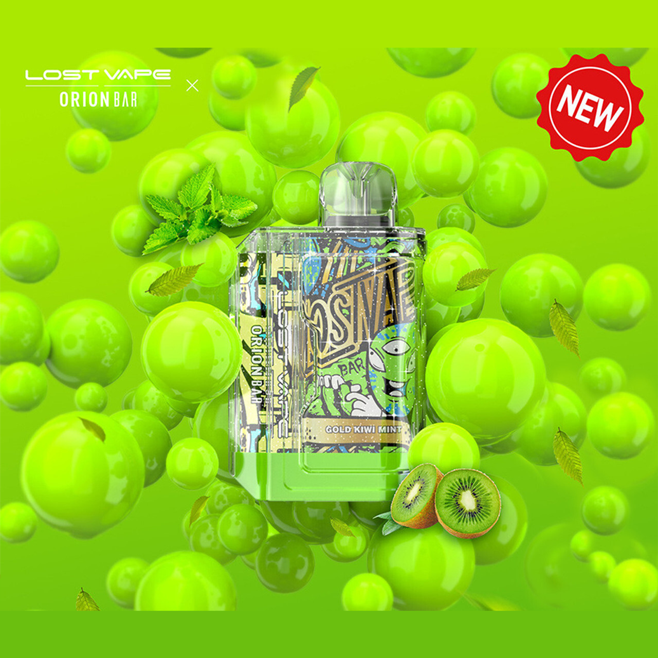 Orion Bar Disposable | 7500 Puff | 18mL | 50mg | MOQ 10 | Gold Kiwi Mint