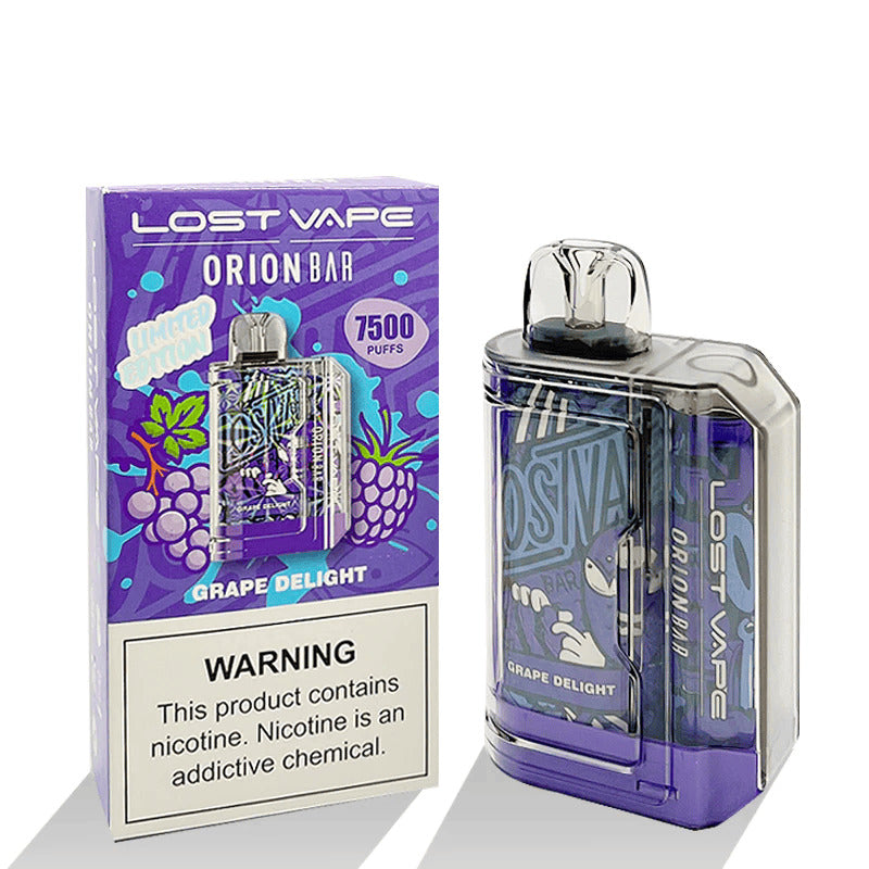 Orion Bar Disposable | 7500 Puff | 18mL | 50mg | MOQ 10 | Grape Delight with packaging