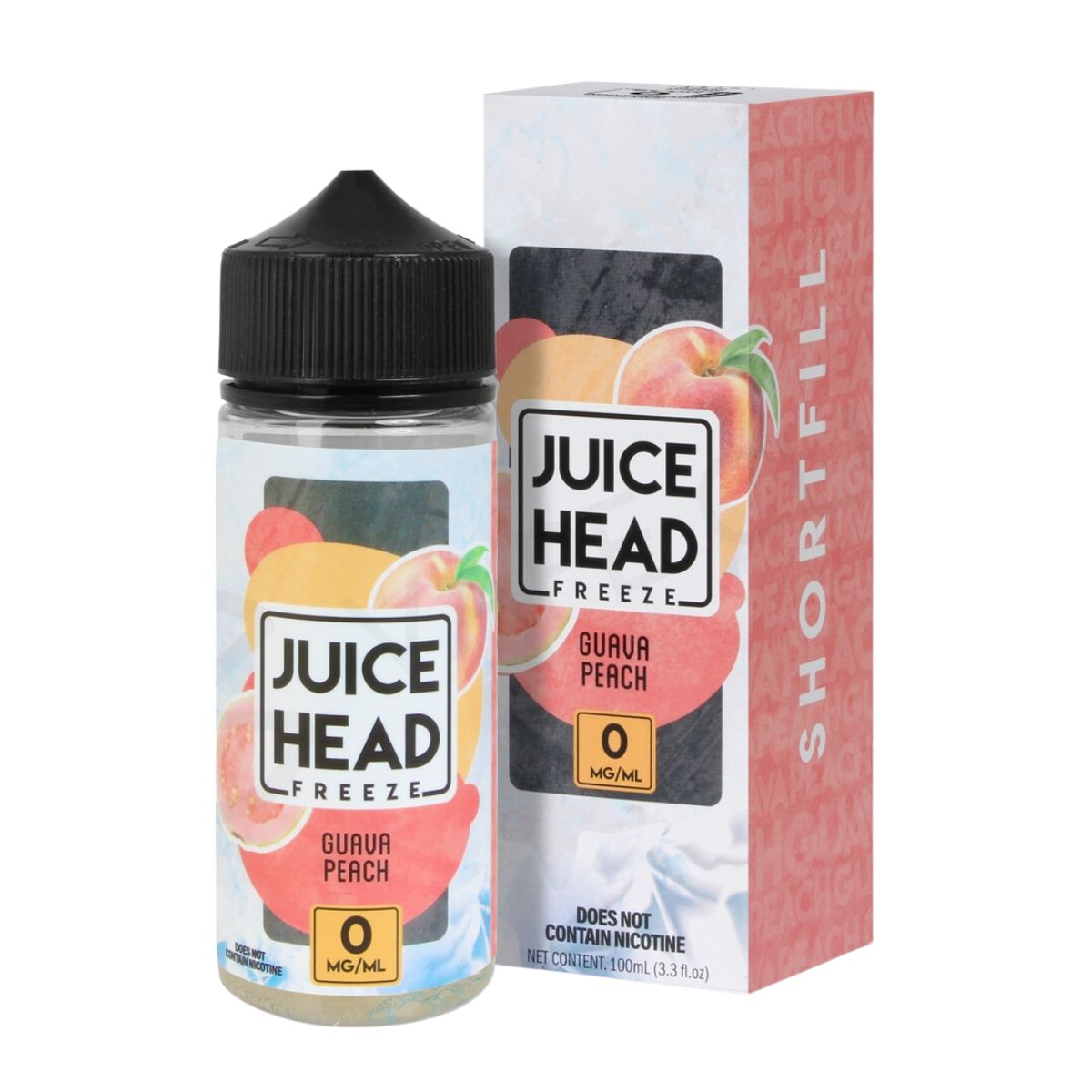 Juice Head Series E-Liquid | 100mL | 0mg | (Freebase) | Guava Peach Freeze with Packaging