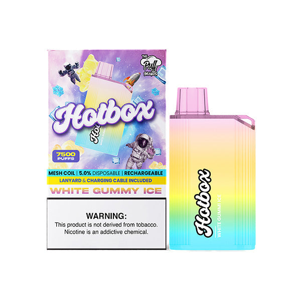 Puff HotBox Disposable | 7500 puffs | 16mL | MOQ 10pc | White Gummy Ice with Packaging
