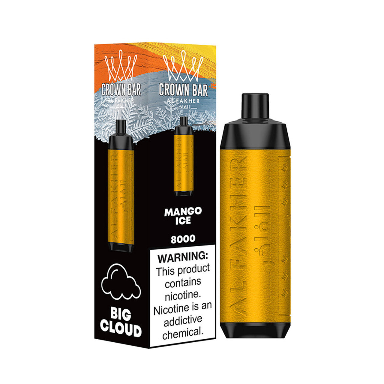 Crown Bar AF8000 Disposable | 8000 Puffs | 18mL | 50mg | MOQ 10 | Mango Ice with Packaging