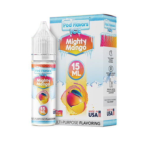 Pod Flavors Multi-Purpose Flavoring 15mL | Mighty Mango Ice with Packaging