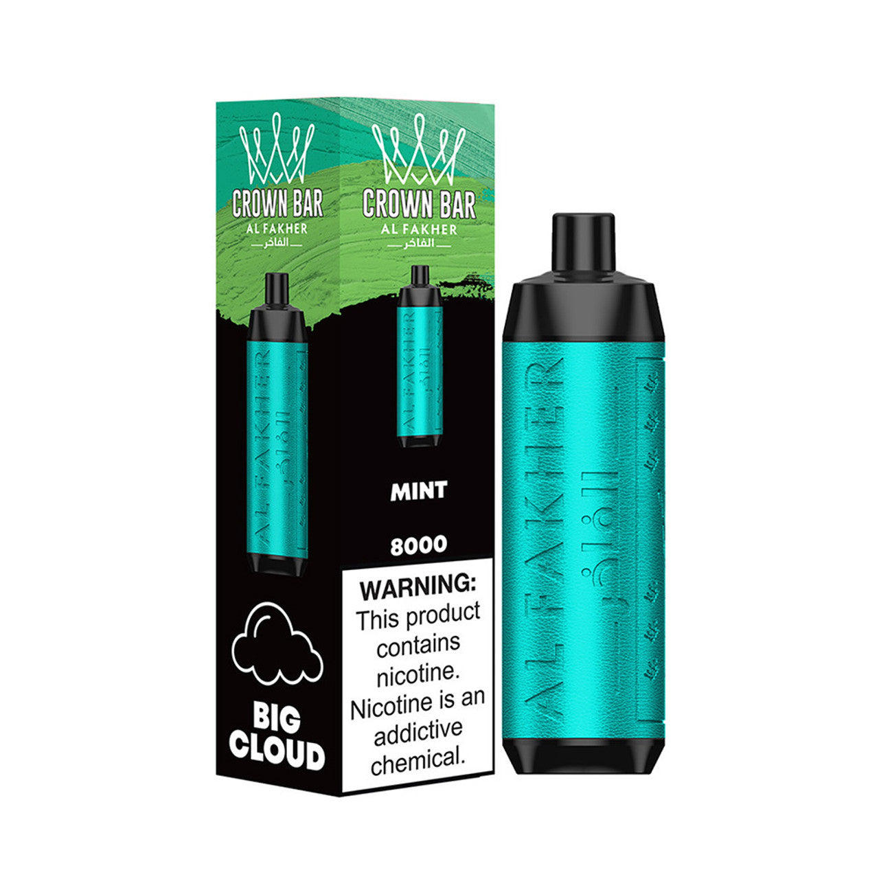 Crown Bar AF8000 Disposable | 8000 Puffs | 18mL | 50mg | MOQ 10 | MInt Crown with Packaging