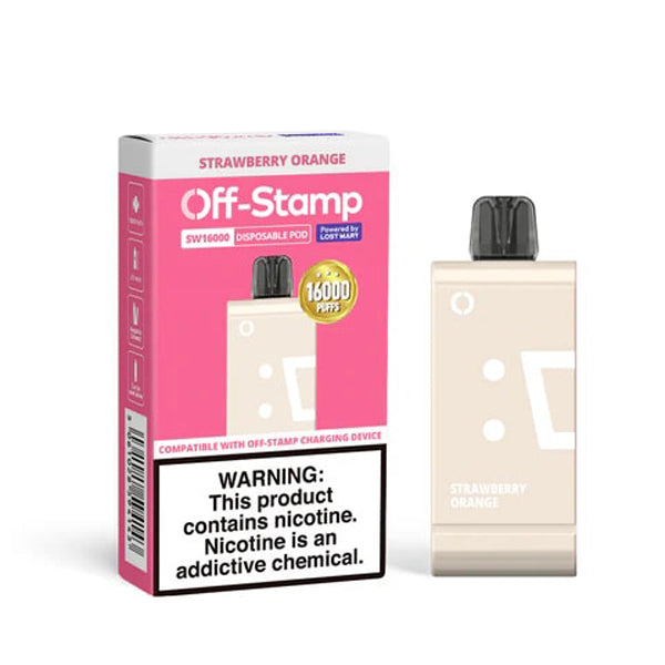 Off Stamp SW16000 Disposable | 16000 Puffs | 17mL | 50mg | (Pod Disposable Only) | MOQ 5 | Strawberry Orange with Packaging