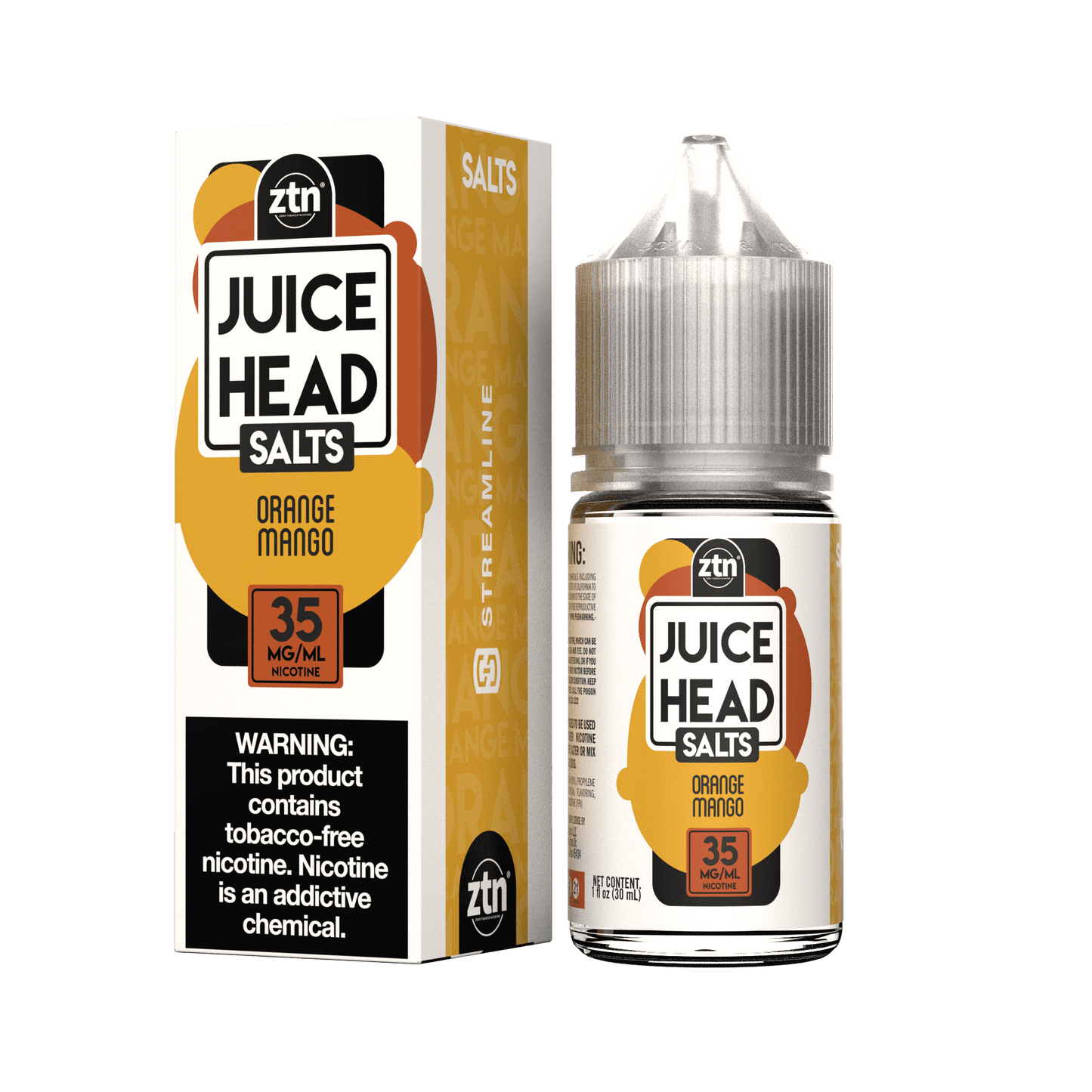 Juice Head Salt Series E-Liquid | 30mL | 35mg | Salt Nic | Orange Mango with packaging