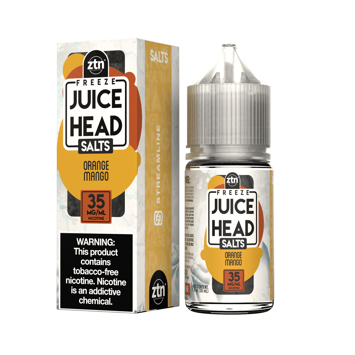 Juice Head Salt Series E-Liquid | 30mL | 35mg | Salt Nic | Orange Mango Freeze with packaging