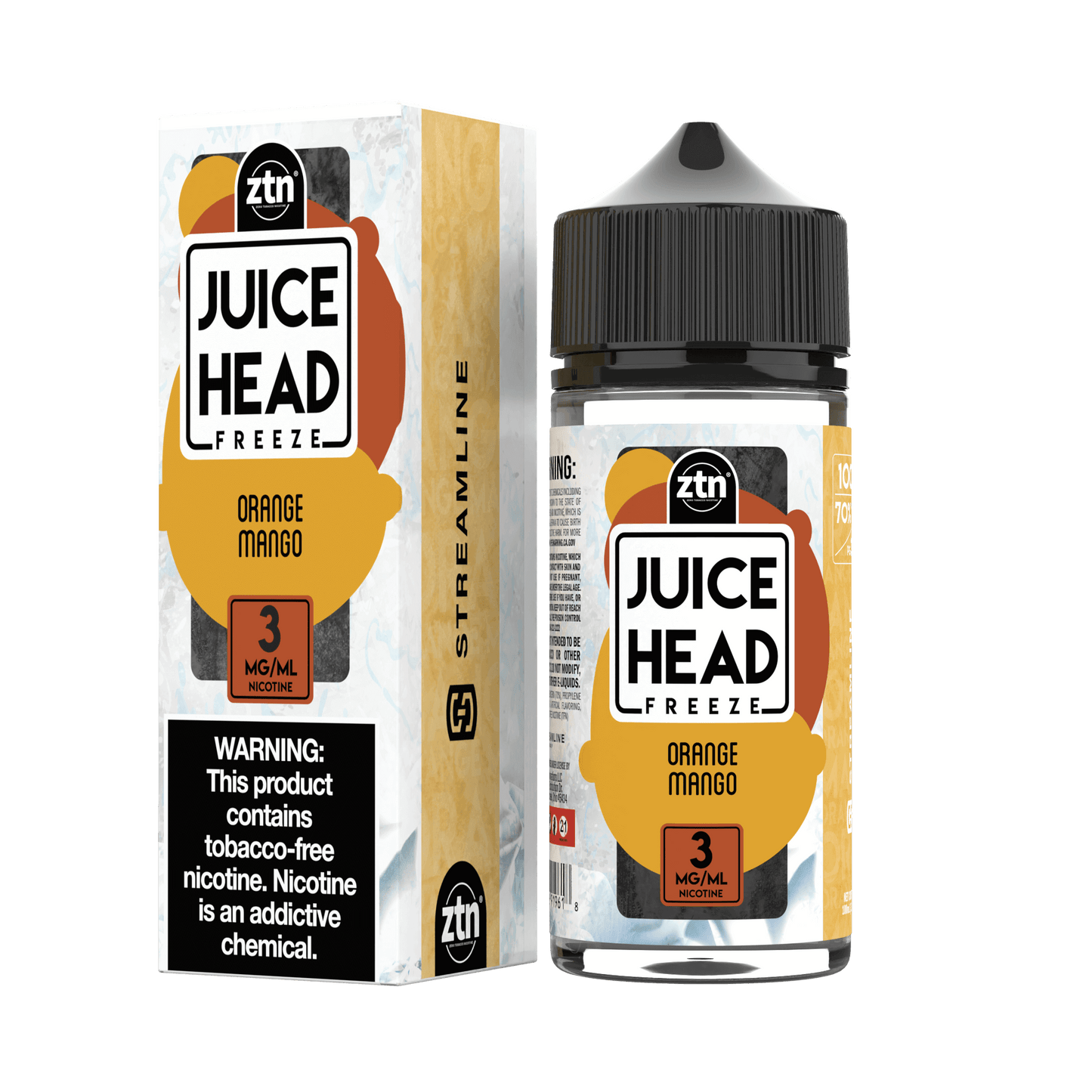 Juice Head Series E-Liquid | 100mL | 3mg | (Freebase) | Orange Mango Freeze with Packaging