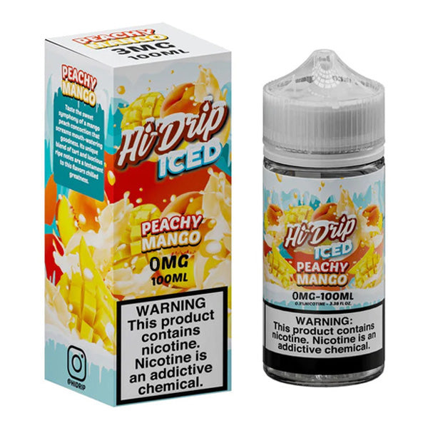 Hi-Drip Series E-Liquid 100mL (Freebase) | 0mg | Peachy Mango Iced with packaging