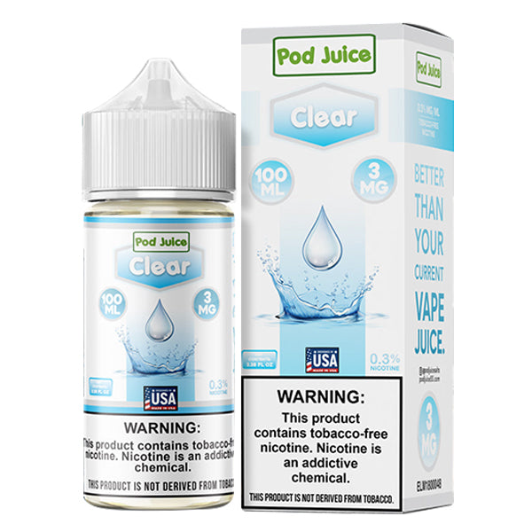 Pod Juice Series E-Liquid | 100mL | Freebase | 3mg | Clear with Packaging
