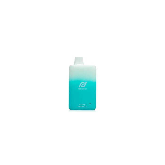 Pod Juice Pod Pocket Disposable | 7500 Puffs | 14mL | 50mg | MOQ 10 | Clear Emerald