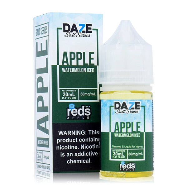 7Daze Reds Salt Series E-Liquid 30mL (Salt Nic) - Watermelon Iced with packaging