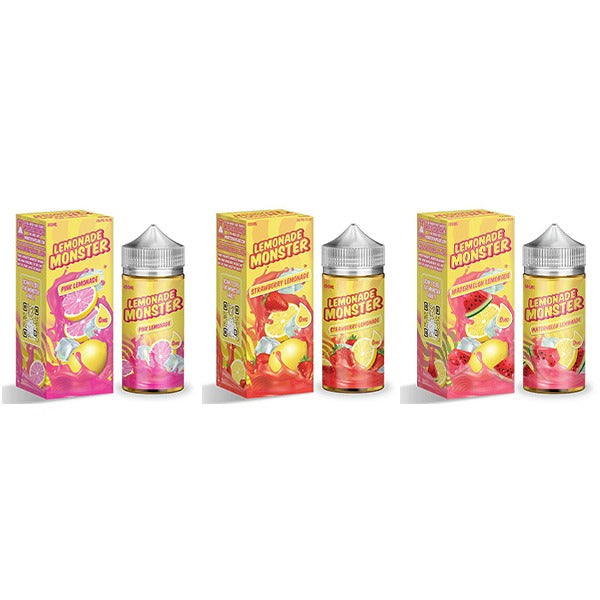 am Monster E-Liquid 100mL (Freebase) Lemonade Series Group Photo