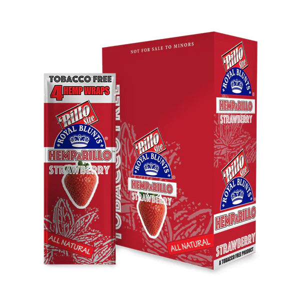 Royal Blunts Hemparillo All Natural (4 Wraps) - Strawberry with packaging