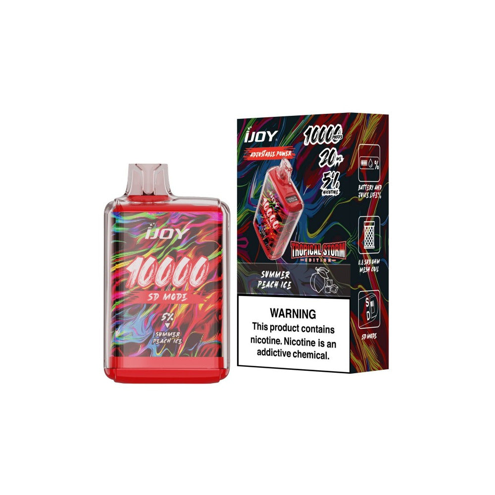 IJoy Bar SD10000 Disposable | 10000 Puffs | 20mL | 50mg | MOQ 5 | Summer Peach Ice with packaging
