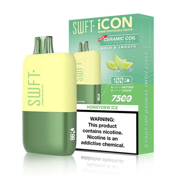 SWFT Icon Disposable | 7500 Puffs | 17mL | 50Mg | MOQ 10 | Honeydew Ice with Packaging