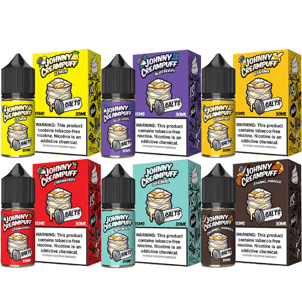 Tinted Brew Johnny Creampuff TFN Salt Series E-Liquid 30mL | Group Photo
