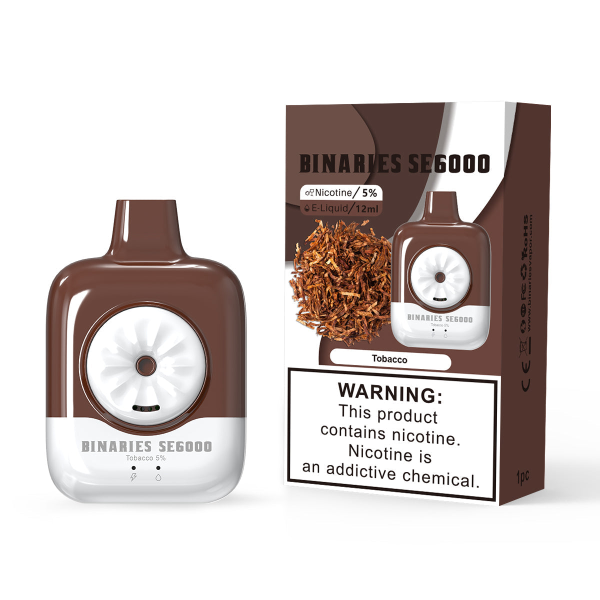 HorizonTech Binaries Cabin Disposable SE | 6000 Puffs | 12mL | 50mg | MOQ 10 | Tobacco with Packaging