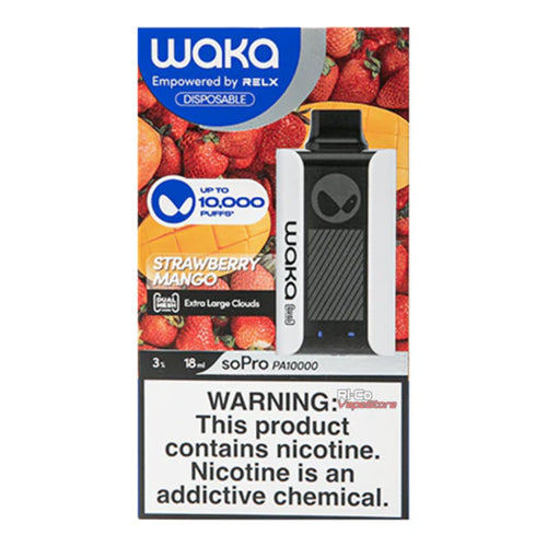 WAKA SoPro PA10000 Disposable by RELX | 10000 Puffs | 18mL | 30mg | MOQ 10 | Strawberry Mango with Packaging