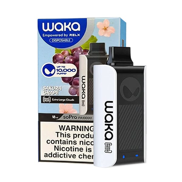 WAKA SoPro PA10000 Disposable by RELX | 10000 Puffs | 18mL | 30mg | MOQ 10 | Sakura Grape with Packaging