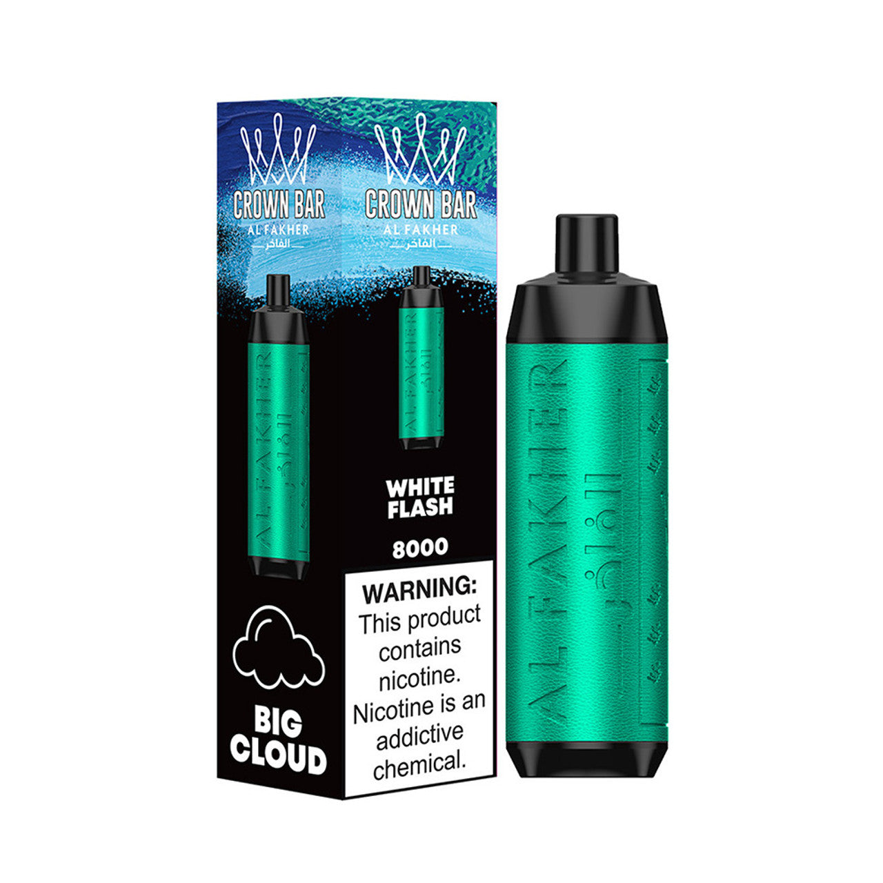Crown Bar AF8000 Disposable | 8000 Puffs | 18mL | 50mg | MOQ 10 | White Flash with Packaging
