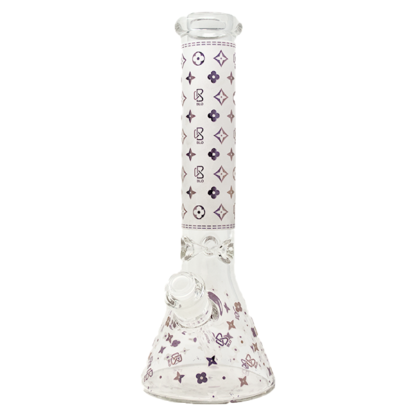 13 Inch BLO LV Beaker With Glass On Glass Downstem