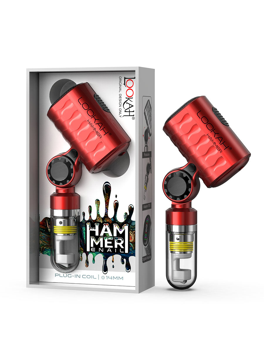 Lookah (Wax Vaporizer) Hammer E-Rig - Red with Packaging