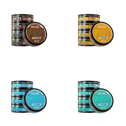 PIXI Feine (DSPLY 5pc)(Energy Pouch)(20ct Can) 200mg Caffeine | 10mg Feine Blend - Group Photo